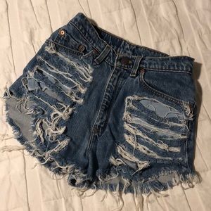 Levi Denim High Waisted Shorts